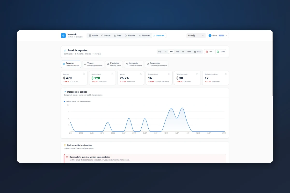 offline-first inventory and point of sale web application built by XSingularity